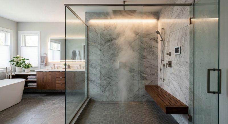 Granite Shower Installation in Milford, MI